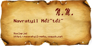 Navratyil Máté névjegykártya