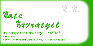 mate navratyil business card